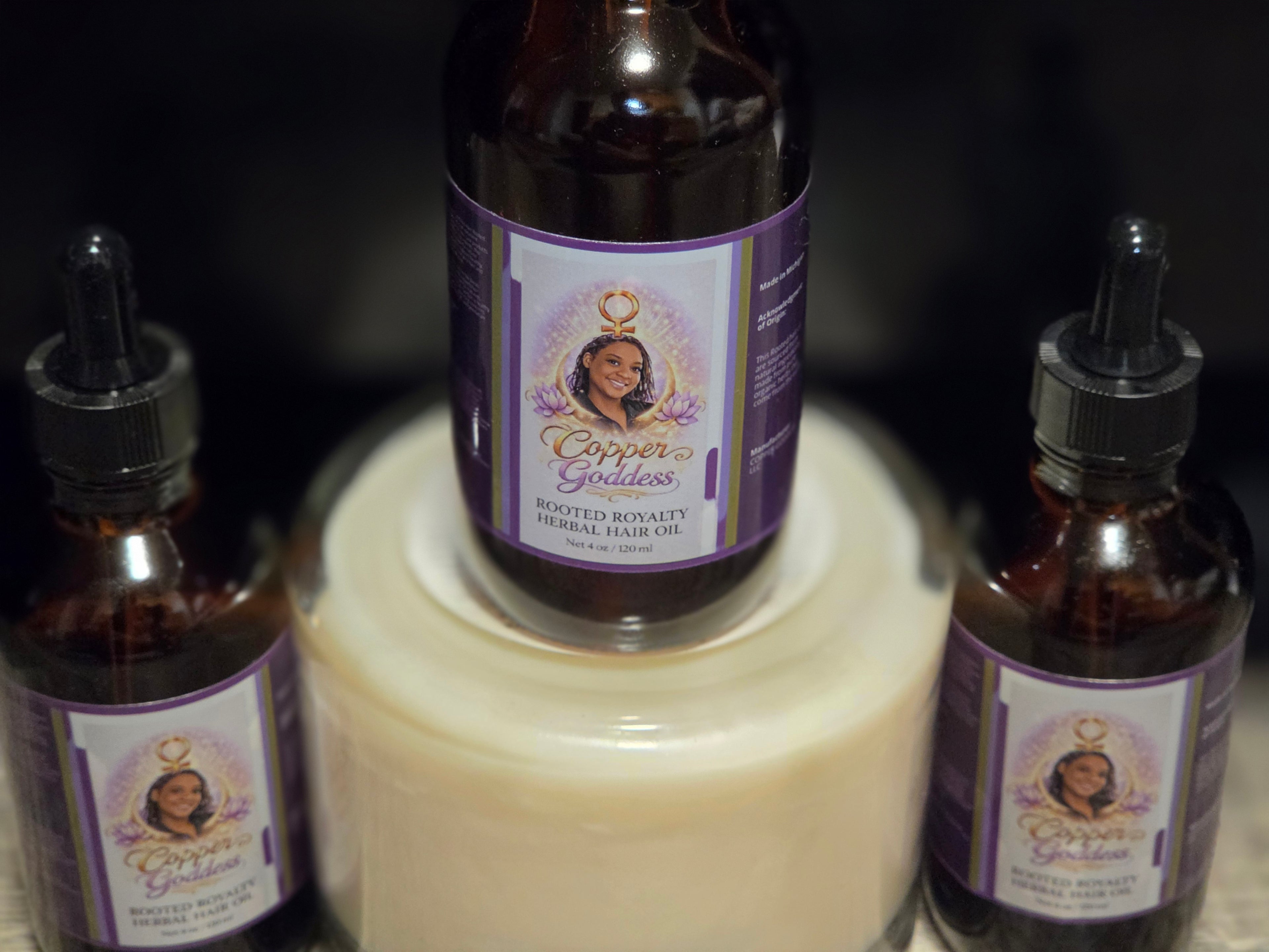 100% organic Copper Goddess Rooted Royalty Hair Oil